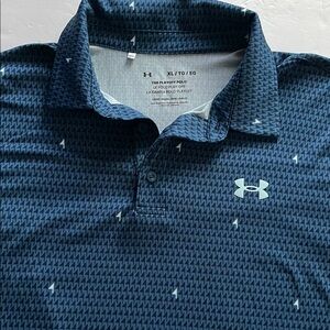 Under Armour Men's Navy Patterned The Playoff Polo XL